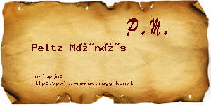 Peltz Ménás névjegykártya
